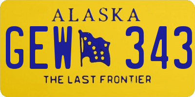 AK license plate GEW343