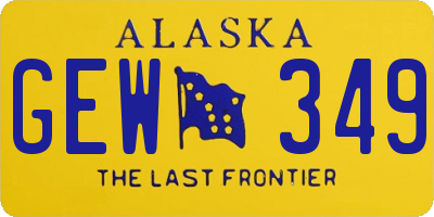 AK license plate GEW349