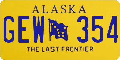 AK license plate GEW354