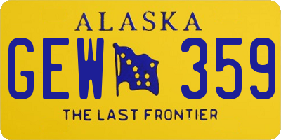 AK license plate GEW359