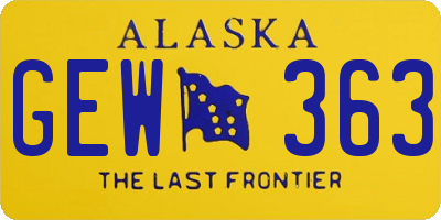 AK license plate GEW363