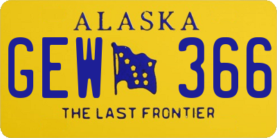 AK license plate GEW366