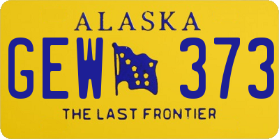AK license plate GEW373