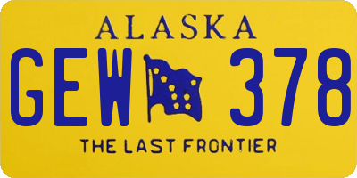 AK license plate GEW378