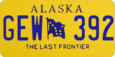 AK license plate GEW392