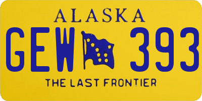 AK license plate GEW393