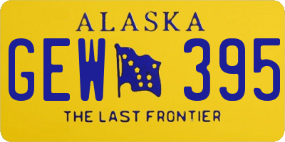 AK license plate GEW395
