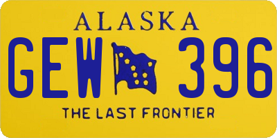 AK license plate GEW396
