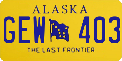 AK license plate GEW403