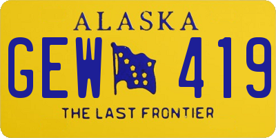 AK license plate GEW419