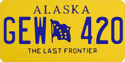 AK license plate GEW420