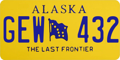 AK license plate GEW432