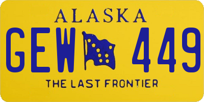 AK license plate GEW449