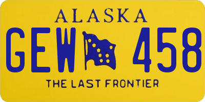 AK license plate GEW458