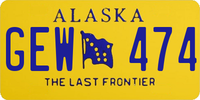 AK license plate GEW474