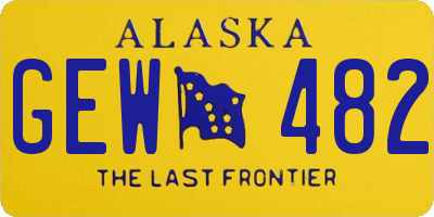 AK license plate GEW482