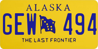 AK license plate GEW494