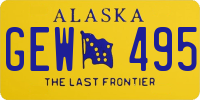 AK license plate GEW495