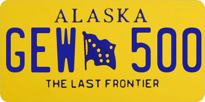 AK license plate GEW500