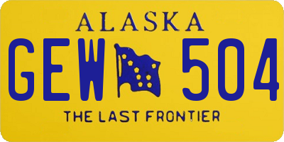 AK license plate GEW504