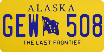 AK license plate GEW508