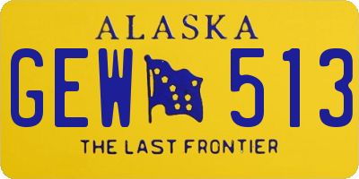 AK license plate GEW513