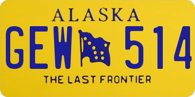 AK license plate GEW514