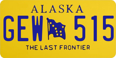 AK license plate GEW515