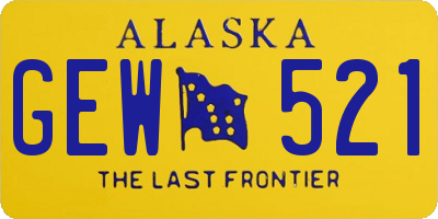 AK license plate GEW521