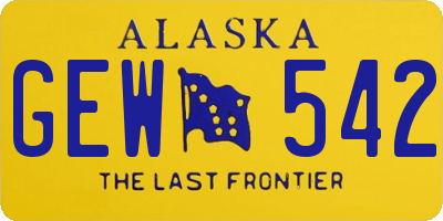 AK license plate GEW542
