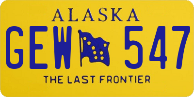 AK license plate GEW547