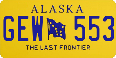 AK license plate GEW553