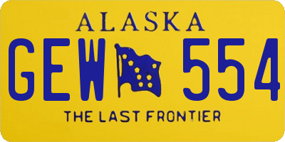 AK license plate GEW554