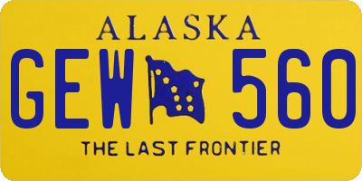 AK license plate GEW560