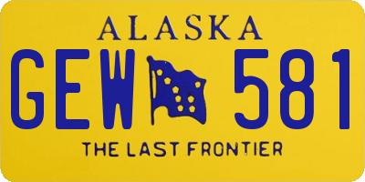 AK license plate GEW581