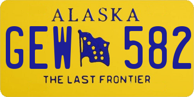 AK license plate GEW582