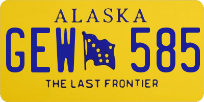 AK license plate GEW585