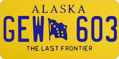 AK license plate GEW603