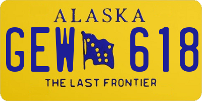 AK license plate GEW618