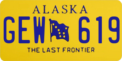 AK license plate GEW619