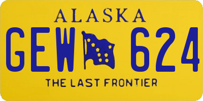 AK license plate GEW624