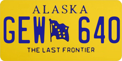 AK license plate GEW640