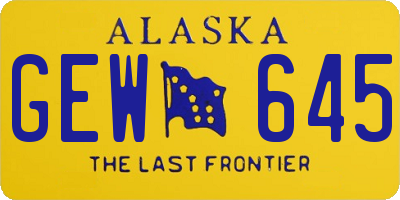 AK license plate GEW645