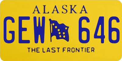 AK license plate GEW646