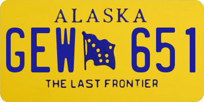 AK license plate GEW651
