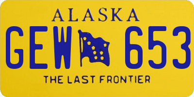 AK license plate GEW653