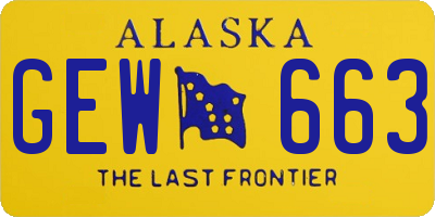 AK license plate GEW663