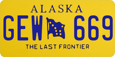 AK license plate GEW669