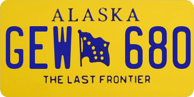 AK license plate GEW680