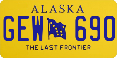 AK license plate GEW690